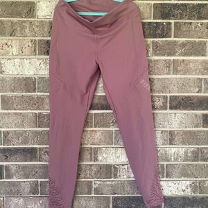 PINK Victoria's Secret Leggings Leopard Sheer Panel Pockets Pink Size Mediumfe
